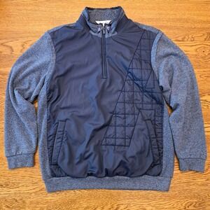 Andre' Kim Navy Golf Jacket Size 95  Men's Small Womens Medium 1/4 Zip‎ Lined